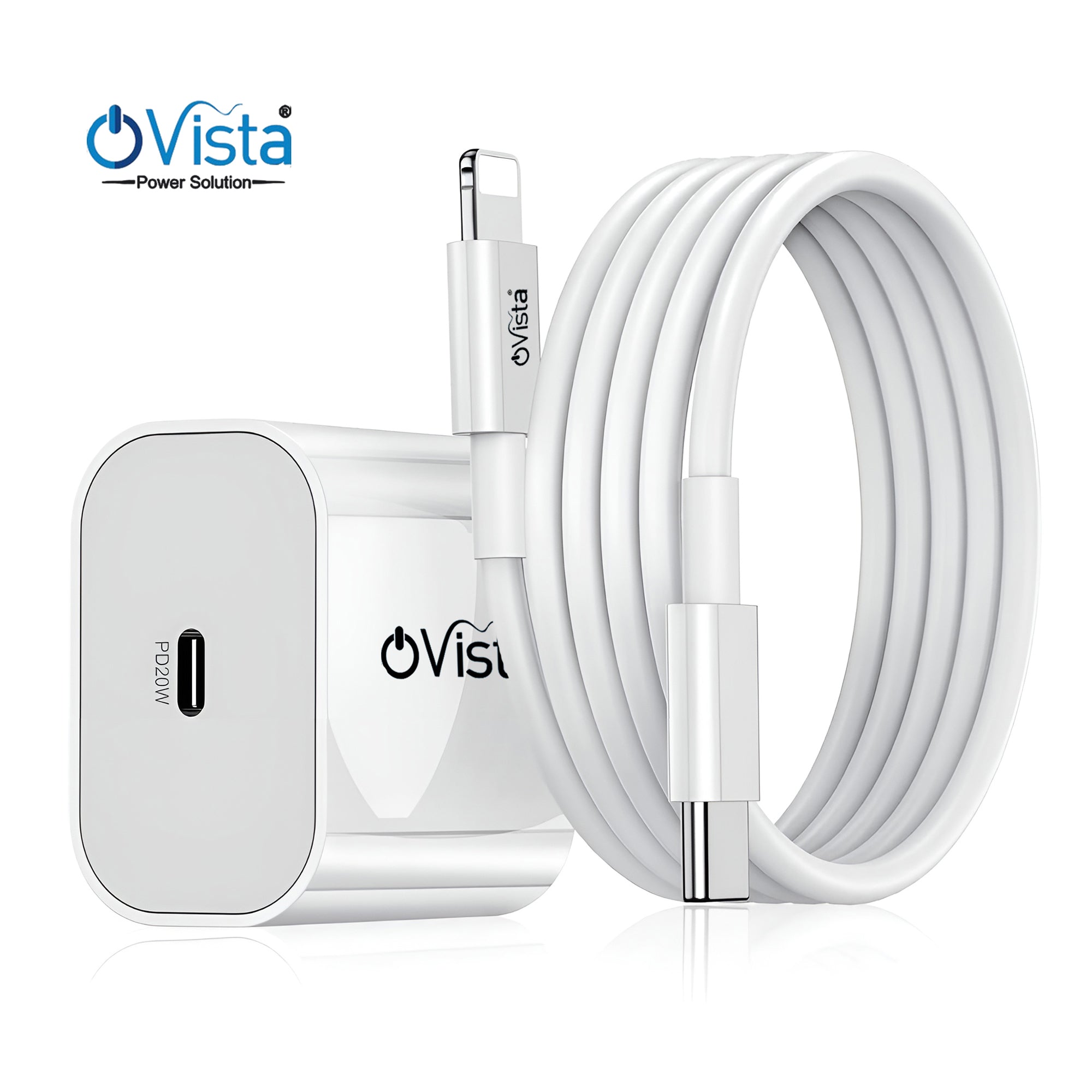 Ovista Pd Charger Adapter 25W with Original Type-C to Lightning Cable, 25W Fast Charging Cable Compatible with iPhone 14, 13, 12,11, X, 8, 7, 6, 5, Pro,Max, iPad, Macbook, iMac, AirPods, Supports CarPlay, 1.2m with PD 3.0 USB-C Fast Charging Adaptor