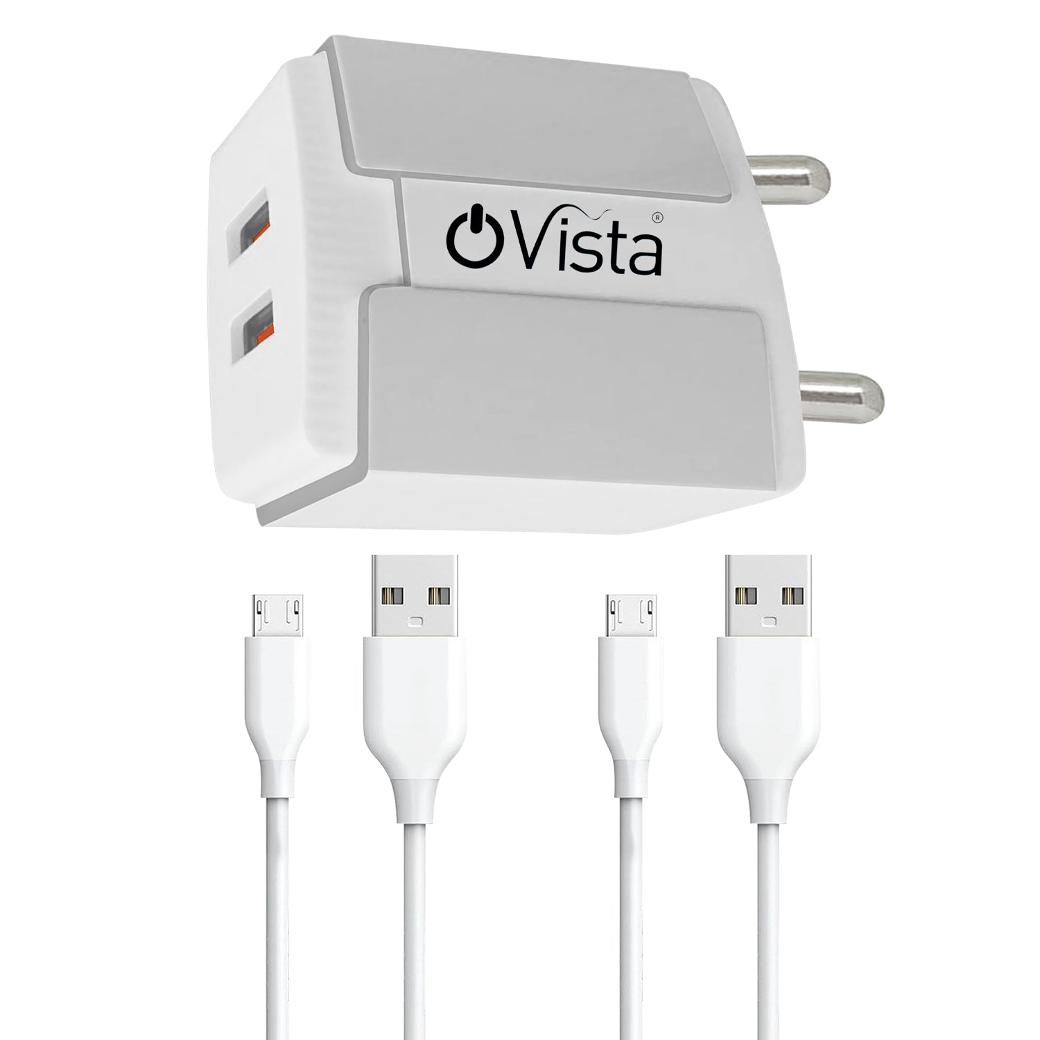 ovista mobile charging adapter with 3.1Amp double port output mobile charger adatpter with usb data cable type b (Dozy2)