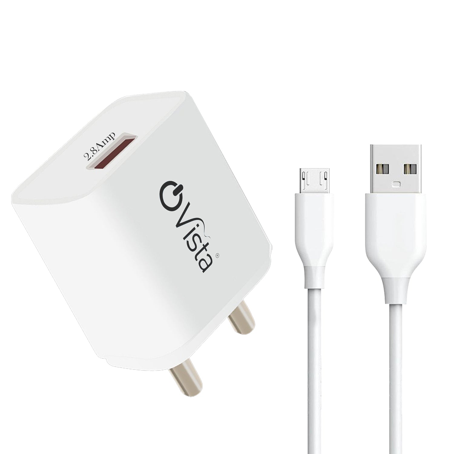 Ovista Mobile Charging Adapter 2.8 Amp with USB Data Cable Type B