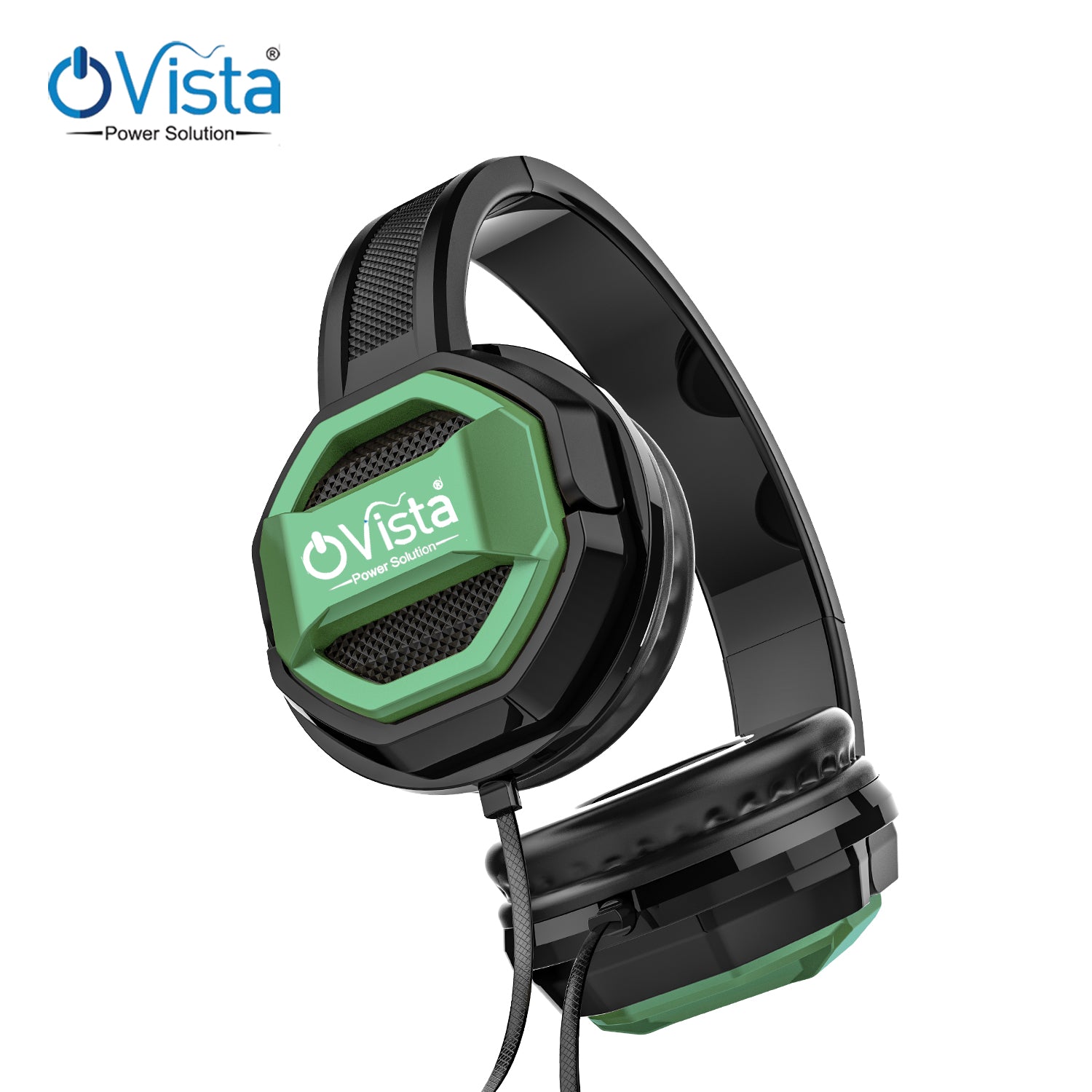 Ovista Bass heads Pro Wired Headphones with 40Mm Drivers, Lightweight Foldable Design, Over Ear, Adjustable Headband with 3.5mm Jack, Built in Microphone for Calling, 1.5 Meter Cable, Soft Ear Cushion