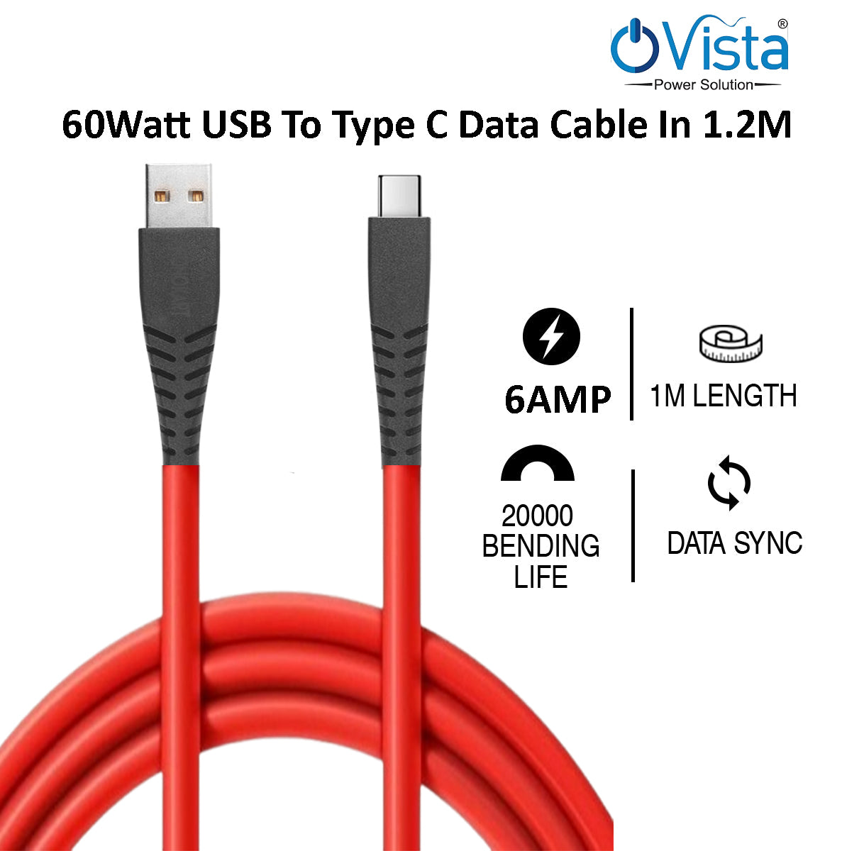 Ovista Dash Cable 6A Fast 60W USB Type C Data Sync Fast Charging Charger Cable for One Plus 12,12r,11,11r,10r,10t,10,10 pro,9 Pro,8,8T,7t,7t Pro,6,Nord,4,3,2,2t,Ce2 Lite,Ce3 lite,Nord Ce3,Ce4 & all type c supportive device