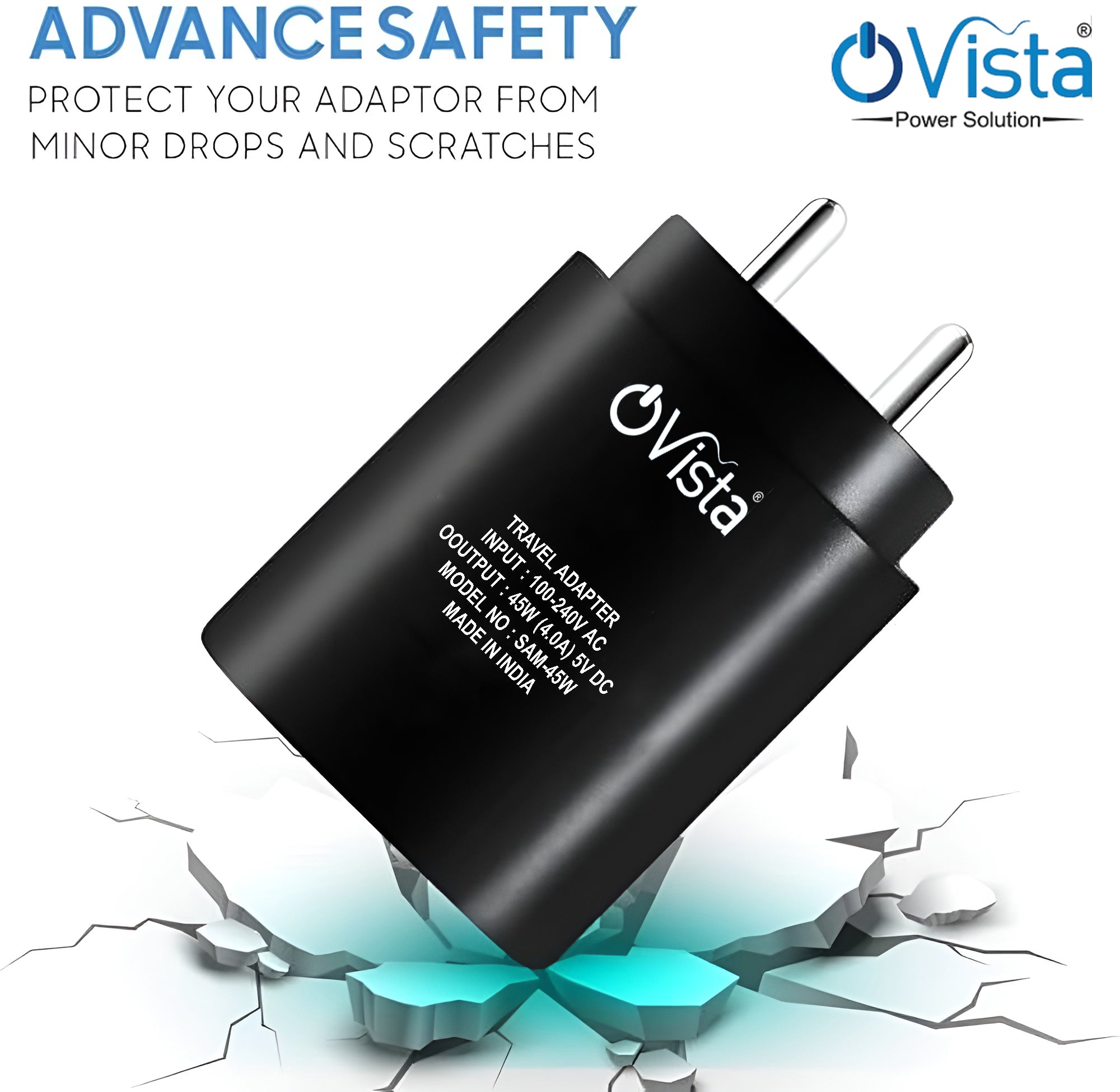 Ovista S-45W PD C-Type Super-Fast Charger Adapter for Samsung Galaxy S25/S25 Plus/S25 Ultra/S24/23/22/21 (Ultra/Plus/FE) A56/Note 20/S10 5G/9/8/M16 (S/A/F/M Series) USB C PD 3.0 Charge Adapter 45 w, Black