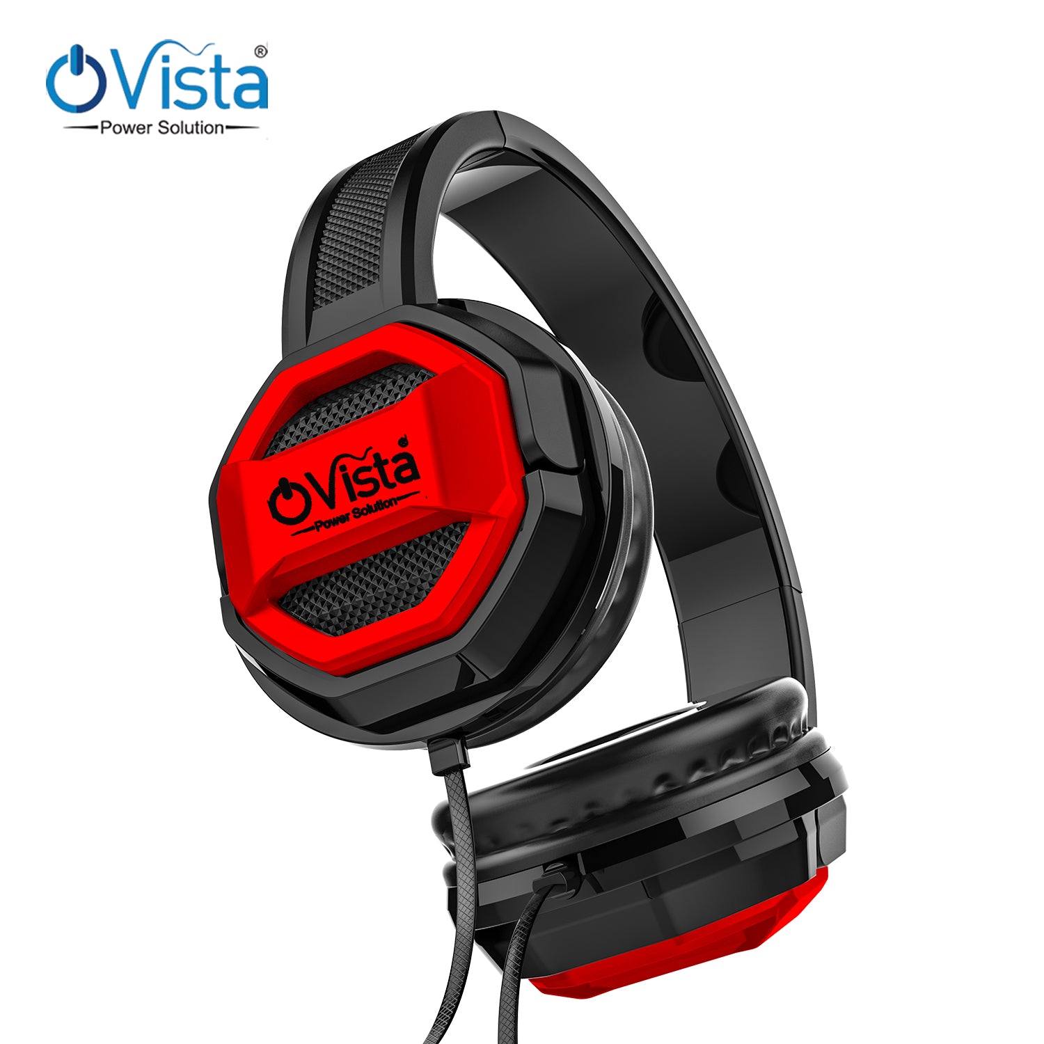 Ovista Bass heads Pro Wired Headphones with 40Mm Drivers, Lightweight Foldable Design, Over Ear, Adjustable Headband with 3.5mm Jack, Built in Microphone for Calling, 1.5 Meter Cable, Soft Ear Cushion