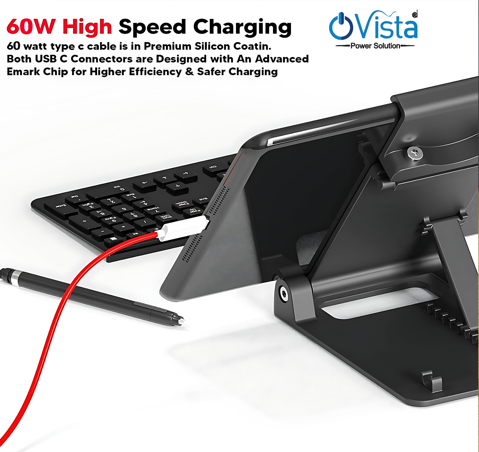 Ovista Unbreakable 60W Fast Charging 1.5M Braided Type C to Type C Cable for Smartphones iPhone 15 series, iPad, Samsung Galaxy, One Plus 8T/ 9/ 9R/ 9 pro/ 9RT/ 10R/ Nord & other Type C Devices, Tablets, Laptops 480Mbps Data Sync