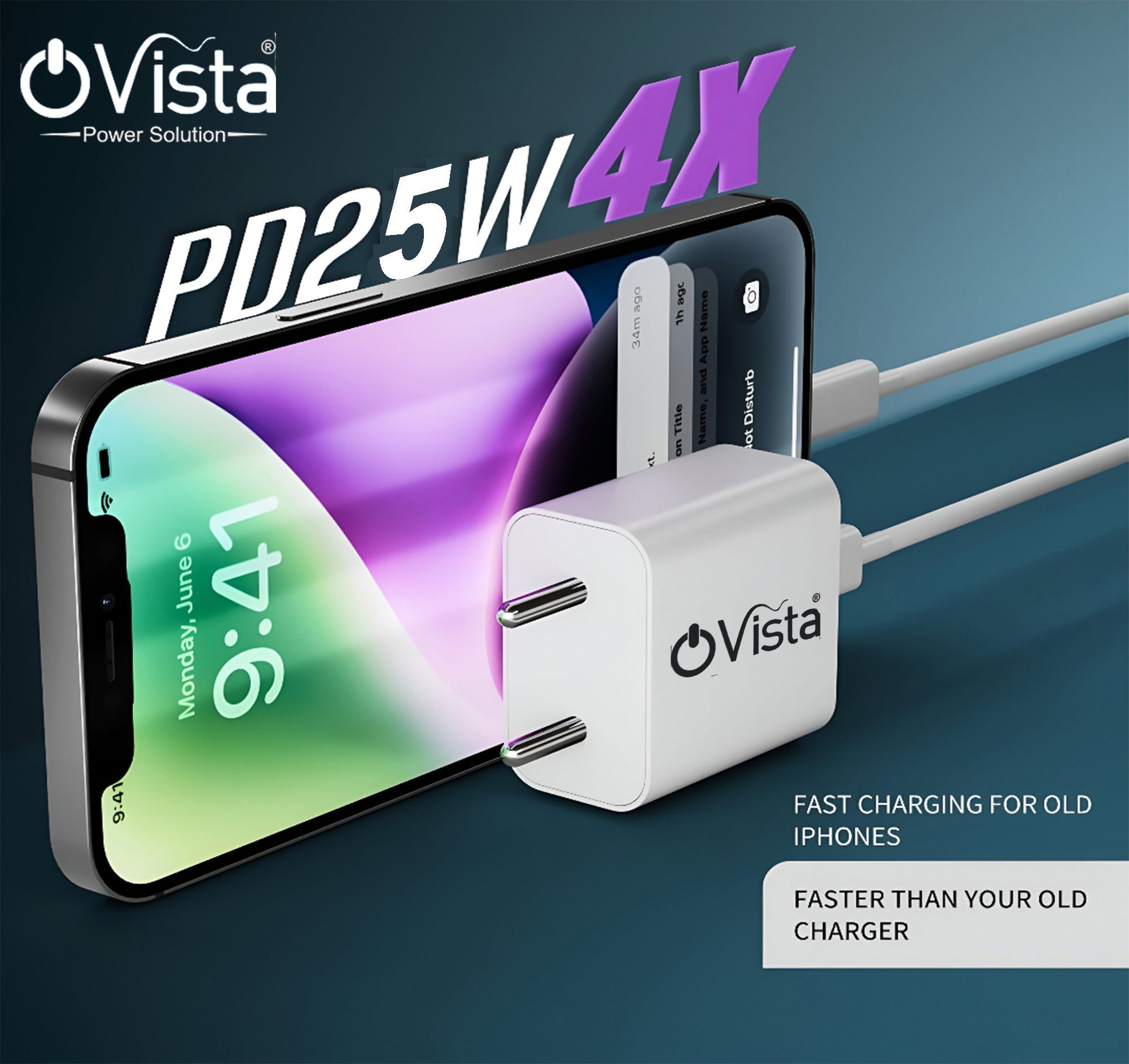 Ovista Charger Adapter 25W Original Type C for iPhone 16/16 Plus/16 Pro/16 Pro Max, iPhone 15/i Phone 14/iPhone 13/iPhone 12/iPhone 11 Series with PD 3.0 USB-C Fast Charging Adaptor