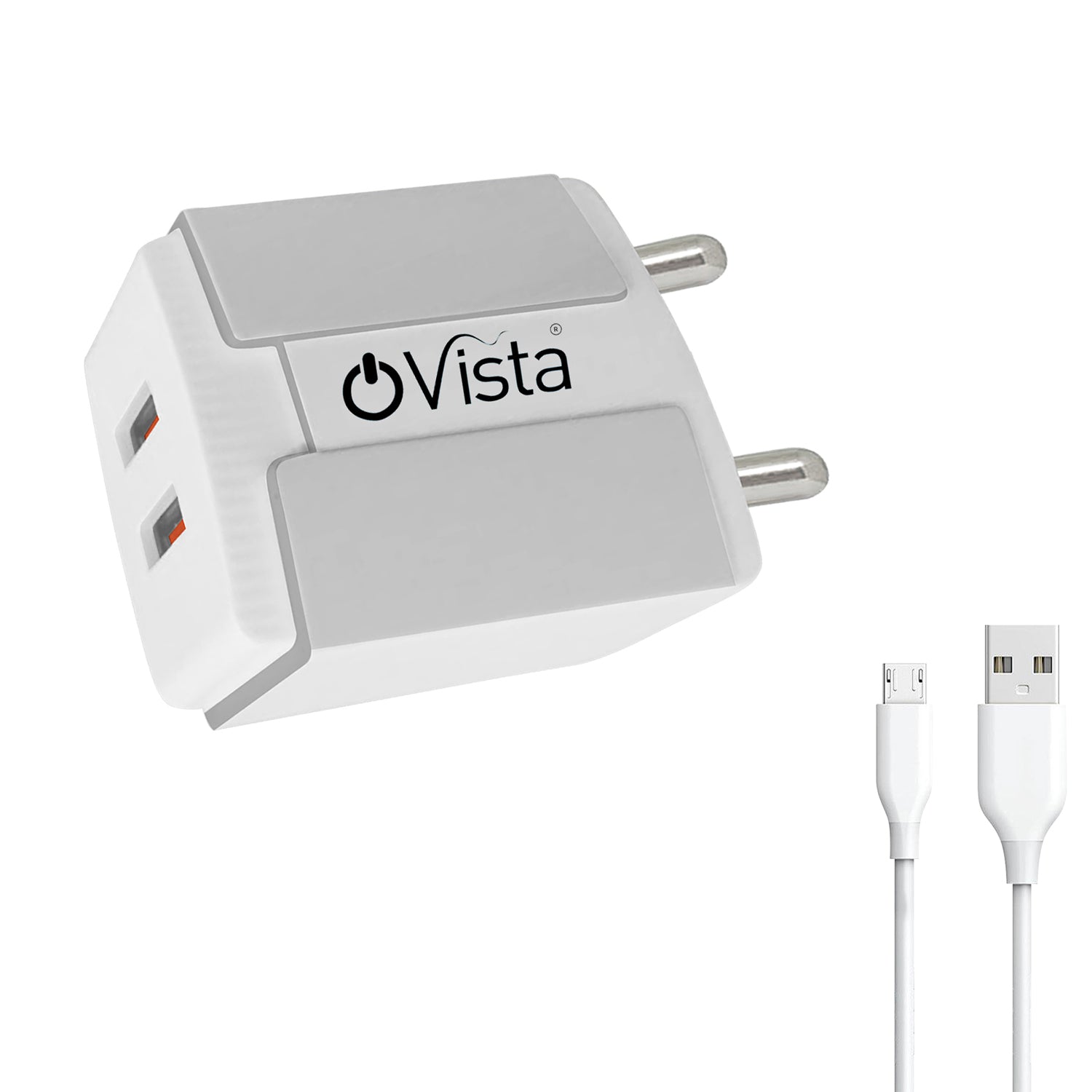 ovista mobile charging adapter with 3.1Amp double port output mobile charger adatpter with usb data cable type b (Dozy2)