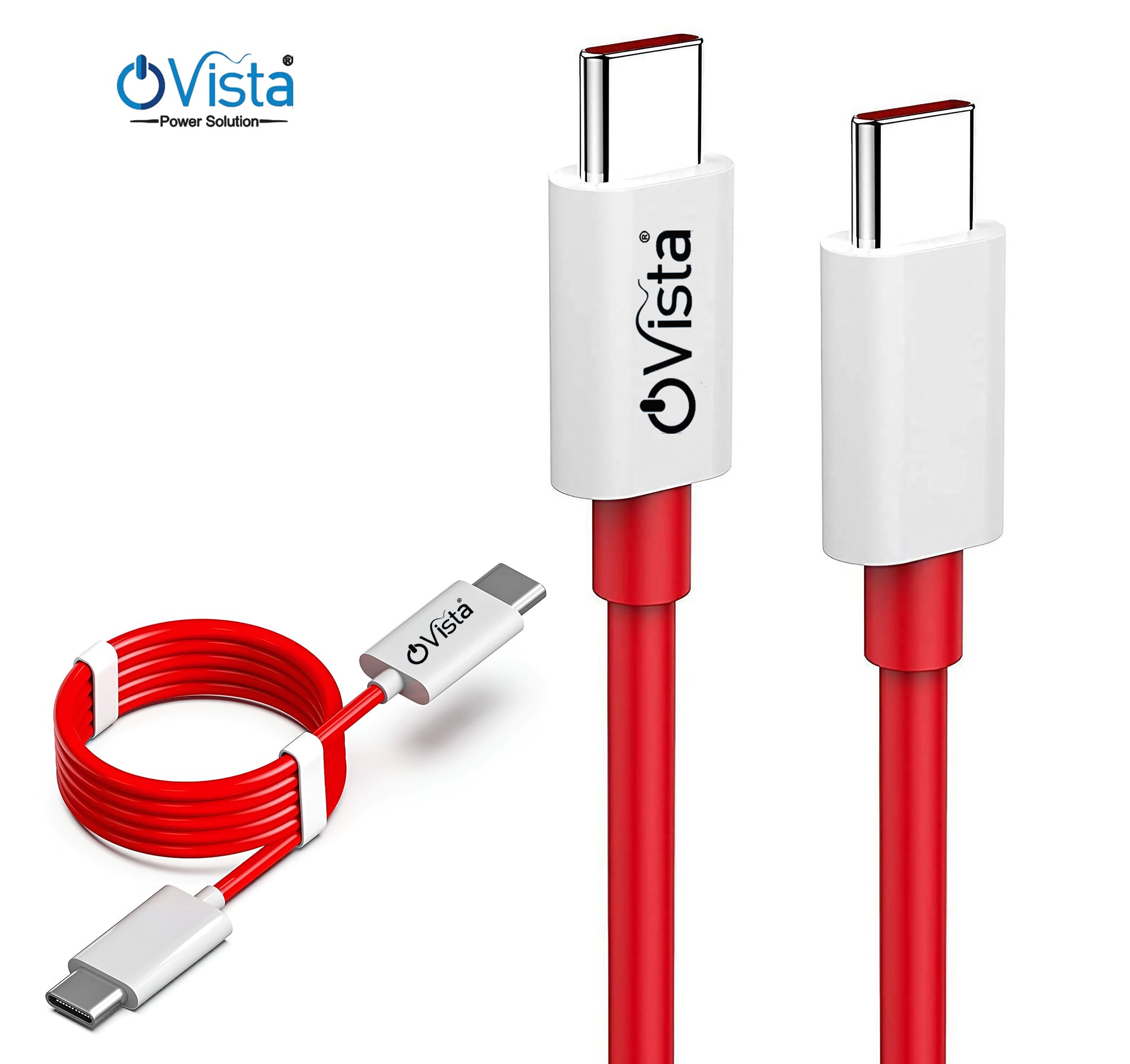 Ovista Unbreakable 60W Fast Charging 1.5M Braided Type C to Type C Cable for Smartphones iPhone 15 series, iPad, Samsung Galaxy, One Plus 8T/ 9/ 9R/ 9 pro/ 9RT/ 10R/ Nord & other Type C Devices, Tablets, Laptops 480Mbps Data Sync