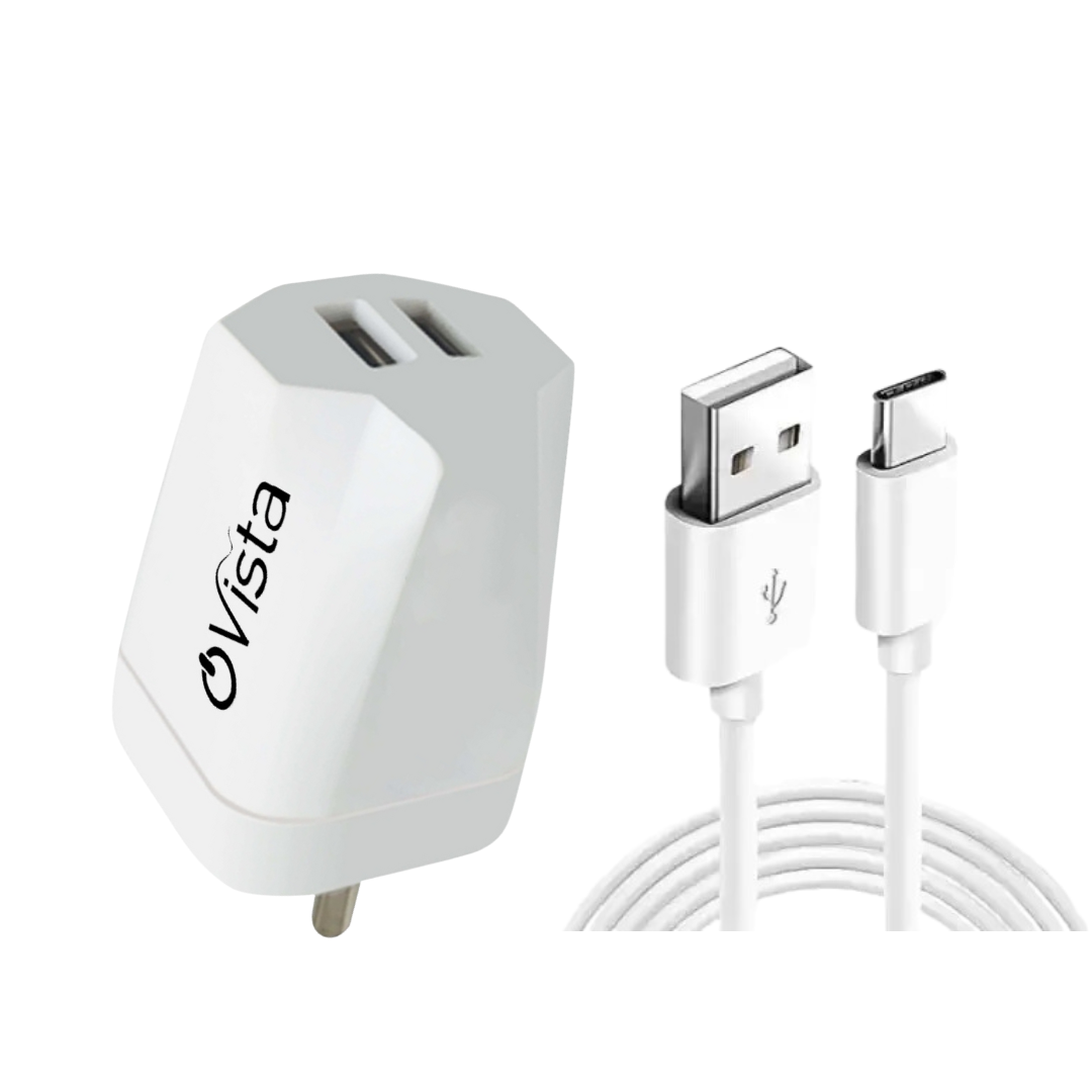 Ovista 3.1Amp Mobile Charging Adapter with Type-C Data Cable (CTYDH-001)