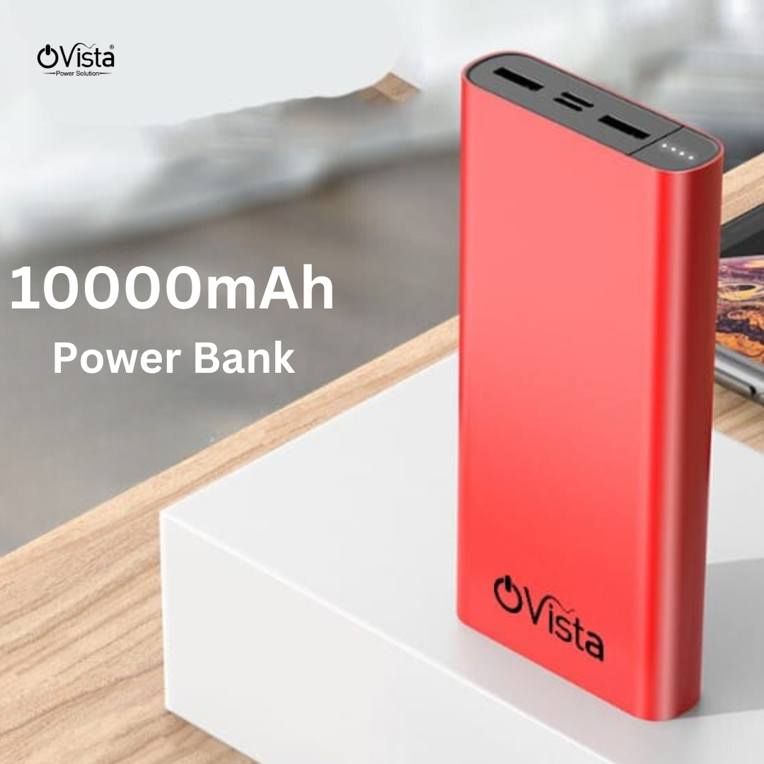 Ovista 10000mAh Portable Power Bank: Slim, Lightweight, and Multi-Port (prb033)