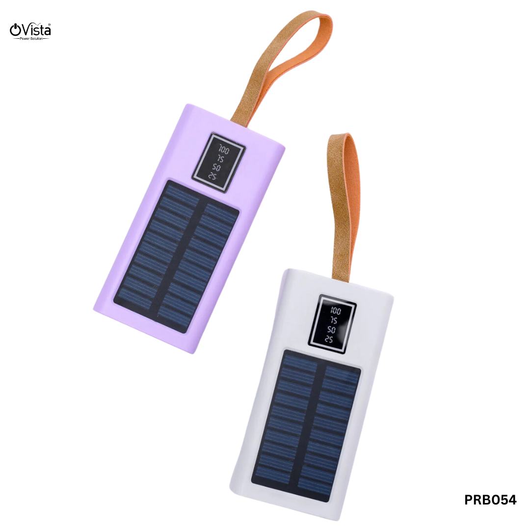 Ovista 18W Fast Charging 20000mAh Power Bank with Solar Panel & Digital Display (Multicolour, PRB054)