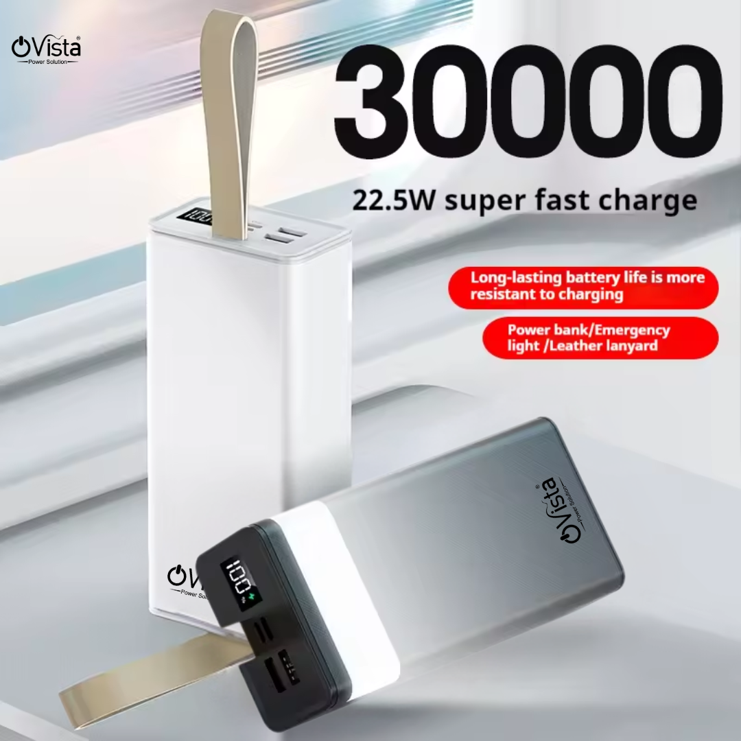 Ovista 30000mah Power Bank With LED Display 