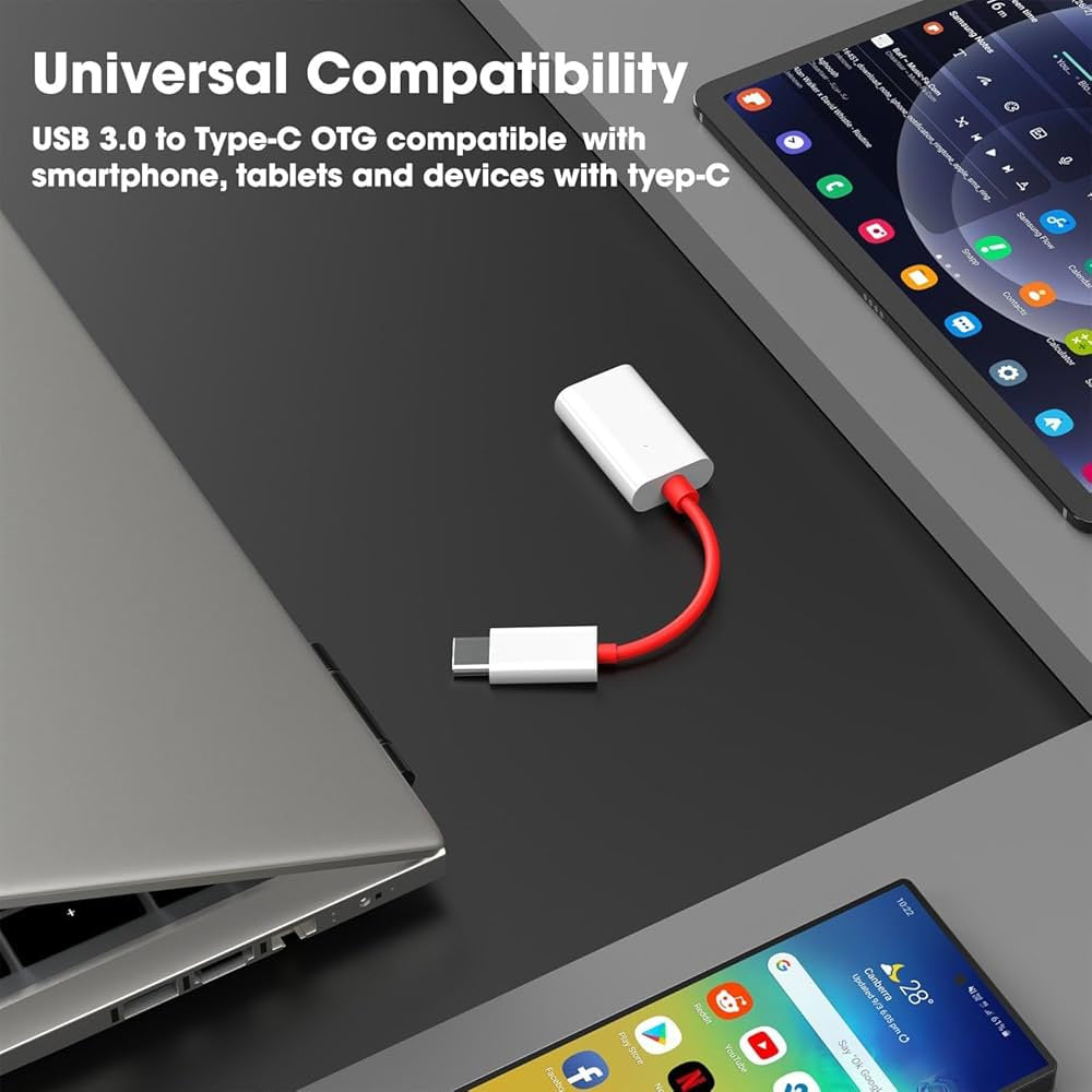 Ovista USB-C OTG Adapter - Compatible with Smartphones, Laptops & Tablets