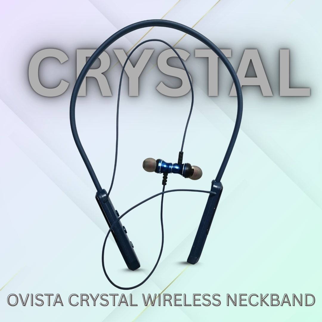 Ovista CRYSTAL Wireless Neckband | 60H Music Time | Type-C Fast Charging | HD Sound | Sports Fit