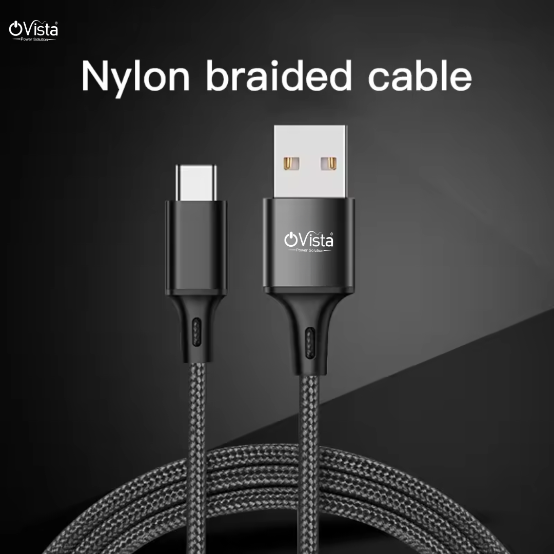 ovista 3.1amp fast Charging data Cable USB to Type C Warp Charger SuperVooc/Dash Fast Charging & Data Sync Cable  (ovdm005)