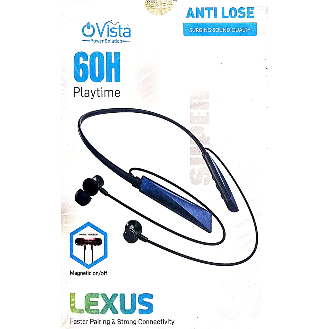 Ovista LEXUS Wireless Neckband | 60H Playtime, Magnetic On/Off, HD Sound