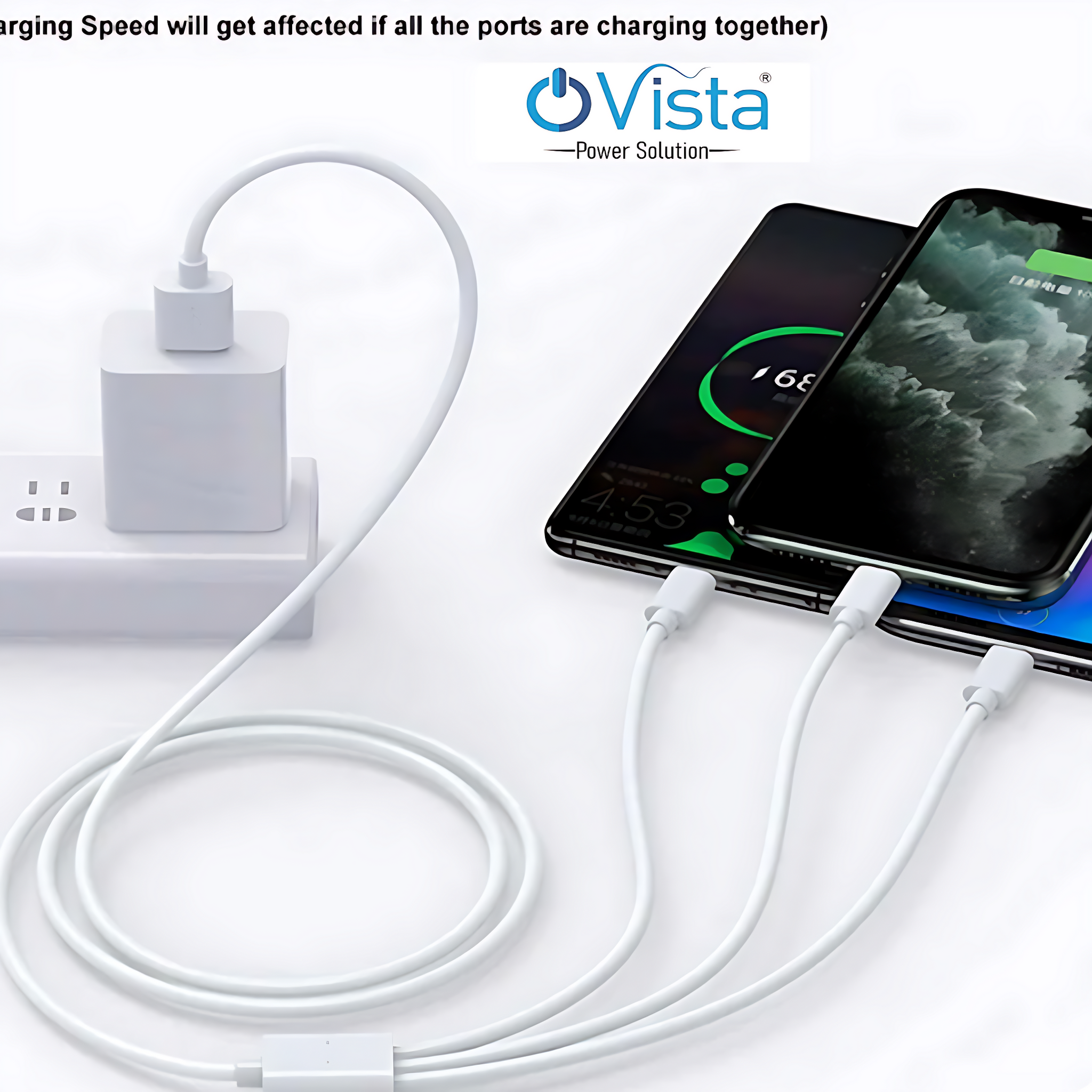 Ovista Tangle-free, Sturdy Micro USB Cable with 4.5A Fast Charging & 480mbps Data Transmission, 10000+ Bends Lifespan & Extended 1.5m Length (OVDM009)