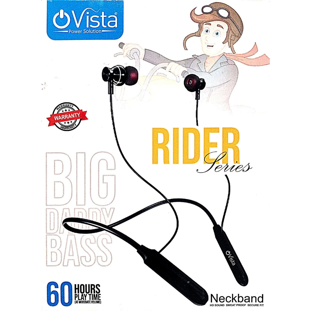Ovista Rider Peries Neckband with 60H Playtime and Rich HD Sound