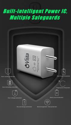 Ovista 2.8 amp charger with data cable with compatible to smartphone/tablet