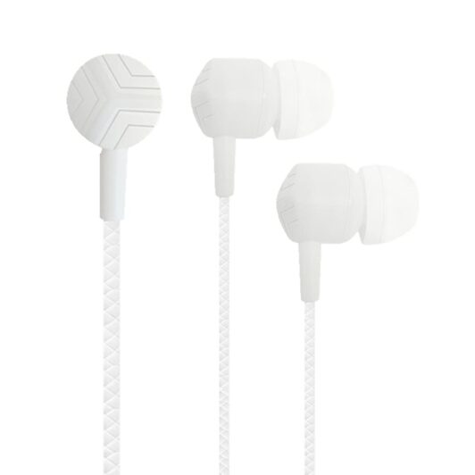 Ovista OV-130 Wired Earphones with Mic, Powerful HD Sound with High Bass (White)