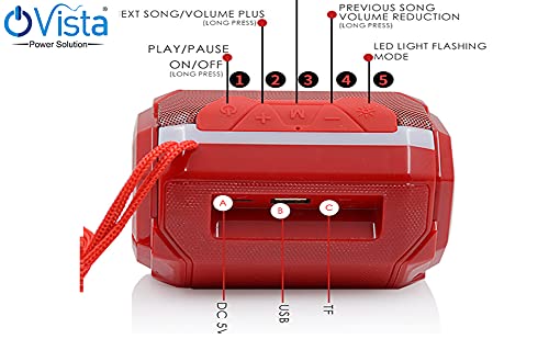 Ovista Portable Bluetooth Speaker-A005 with FM Radio, Memory Card Slot, USB Pen Drive Slot, AUX Input Model. (Multicolor, A005)