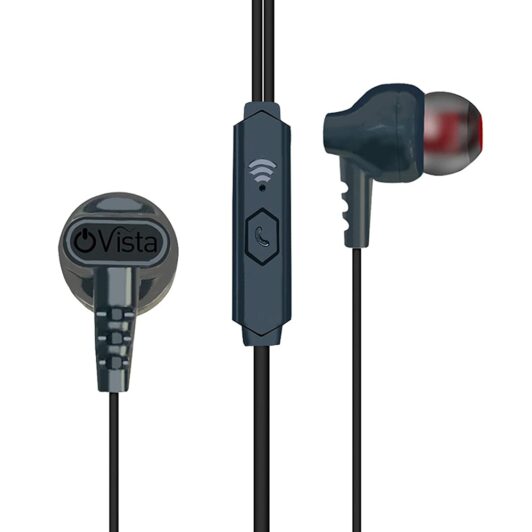 Ovista OV-50 Wired Earphones with Mic, Powerful HD Sound with High Bass (Black)