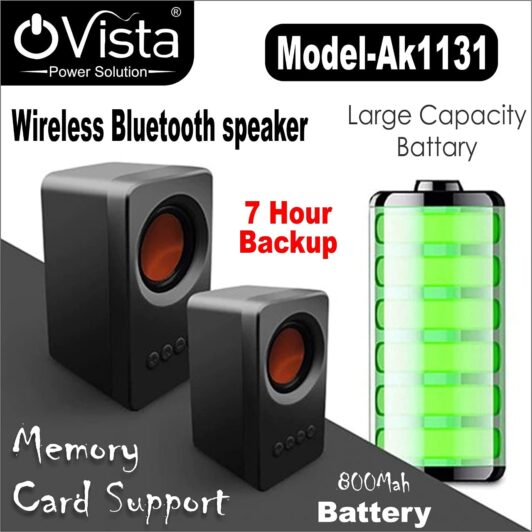 Ovista AK-1131 TWS Mini Bluetooth Speaker with in Built Mic, 3W (each) Output, Deep Bass, 6-7H Playtime with 520mAH(each), Bluetooth 5.0, HD Sound Ultra Portable Wireless Speaker