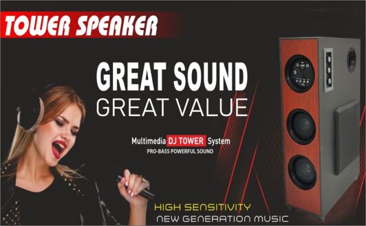 Ovista Jalwa Wireless Bluetooth Tower Speaker (Black)